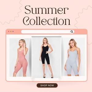 Solid Ribbed Spaghetti Strap Biker Catsuit Romper.